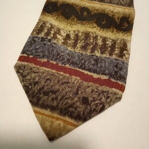 Jimmy V Stonehenge Men's Tie Peggy Fleming Collection Abstract Pattern Silk